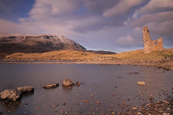 Beinn Gharbh and Ardvreck Castle.