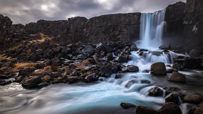 Oxararfoss waterfall - Thingvellir, Iceland - Travel photography