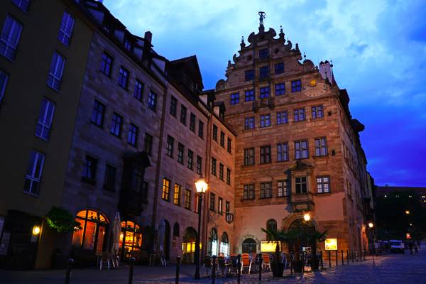 Nuremberg at the blue hour. Fembo House