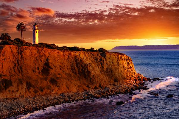 Sunset at Point Vicente Lighthouse" Palos Verdes California *