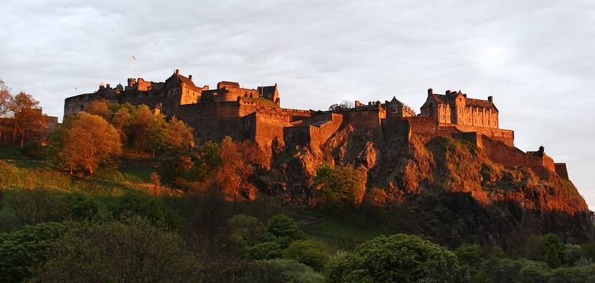Long shadows on Edinburgh Castle