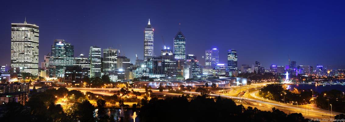 Perth CBD Blue Hour DRI (Panorama)