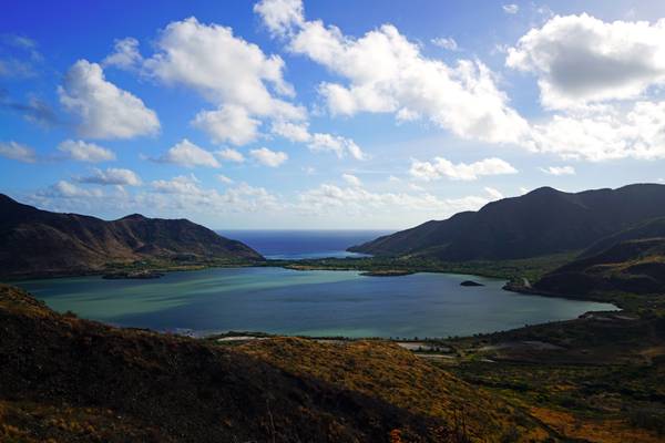 Great Salt Pond seen from the hills, St Kitts