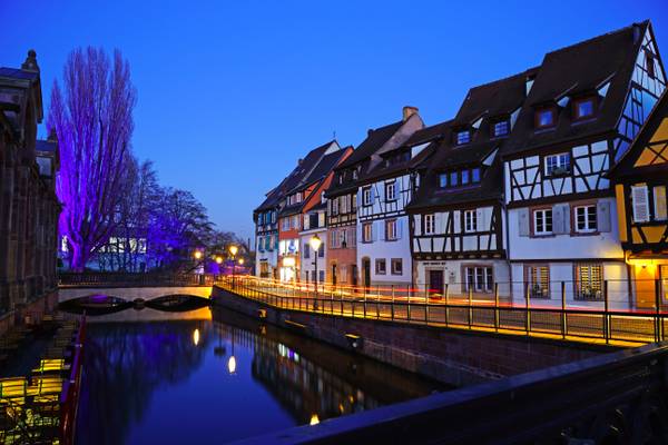 Colmar at the blue hour. The Fishmonger District