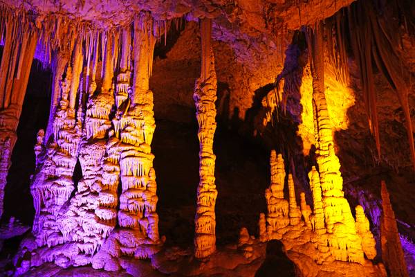 Fancy pillars of Soreq Cave, Israel