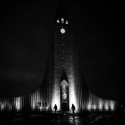 The Cathedral - Reykjavik, Iceland - Black and white street photography