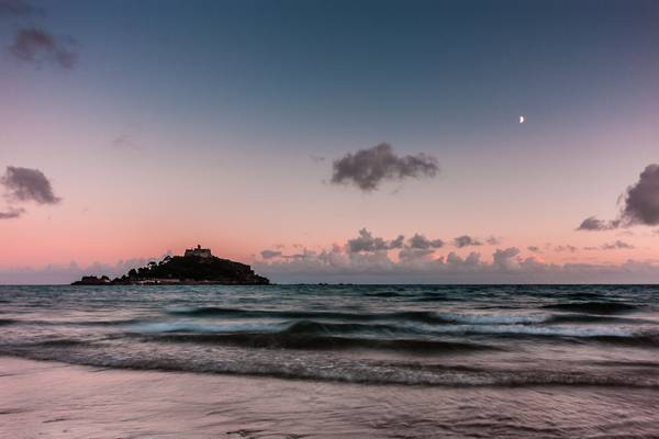 Moon at Sunset, St Michael's Mount #4, Marazion, Cornwall, South West England