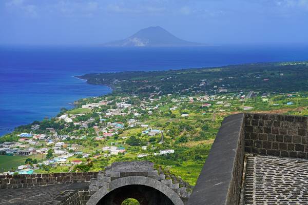 St Eustatius island from Brimstone Hill Fortress, St Kitts