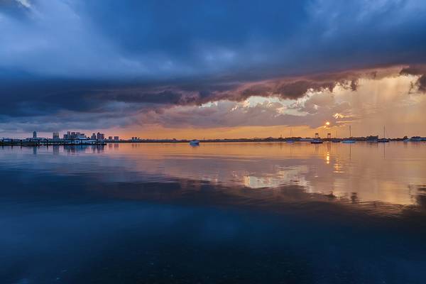 A Thunderstorm Passing over Boston