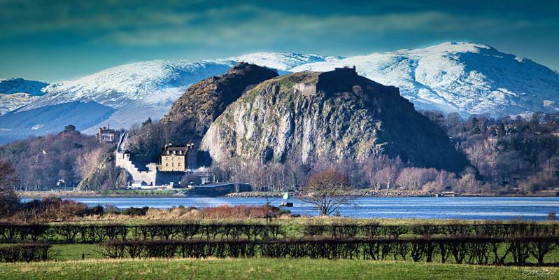 Dumbarton Rock and the Lomond Mountains