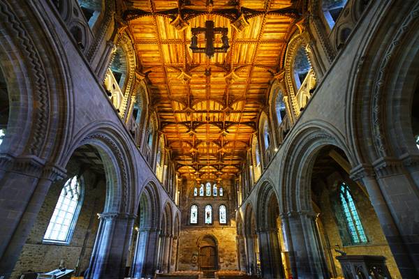 Central nave of St David's Cathedral, Wales