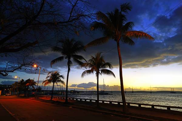 Cienfuegos at dusk. Marina Puerto