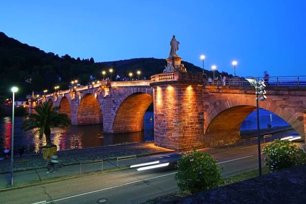 Heidelberg at the blue hour. Alte Brücke