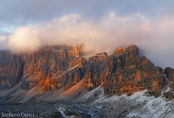 L'ultimo bagliore di sole sul Fanes