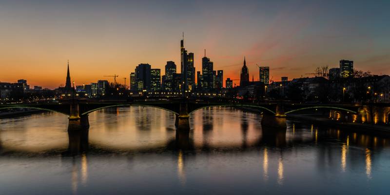 Frankfurt Skyline after sunset