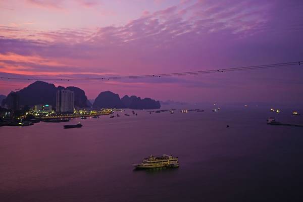 Amazing colours of sunrise, Ha Long, Vietnam
