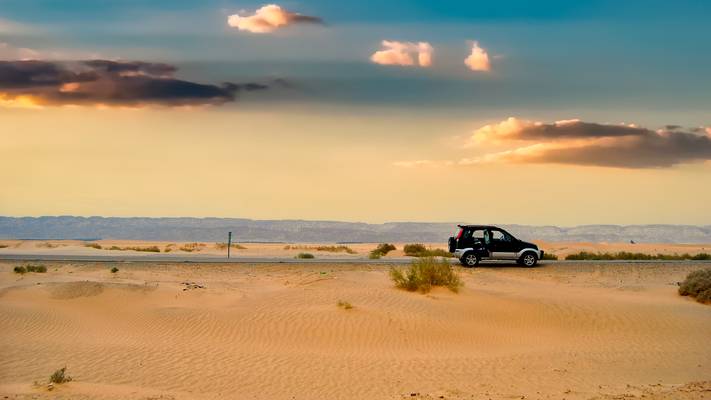 A drive through the desert - Jordan.
