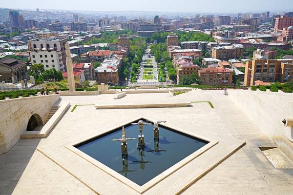 Yerevan view from the Cascade Complex, Armenia