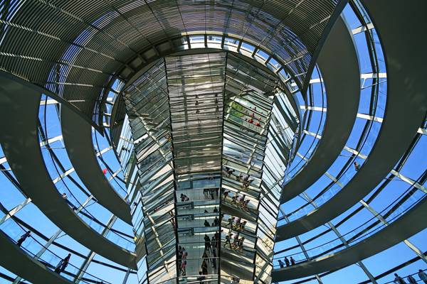 Amazing Reichstag glass dome from inside, Berlin