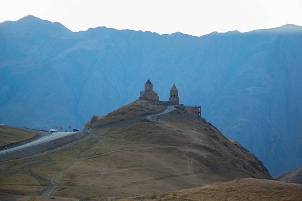 Gergety Trinity Church at dawn