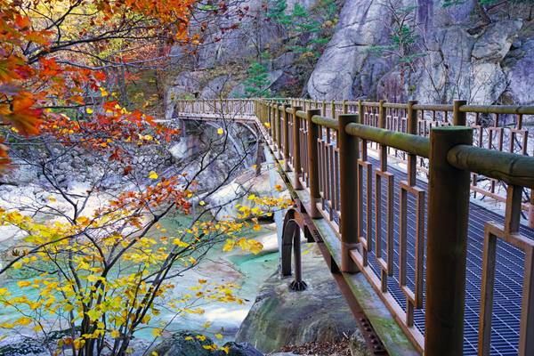 Bridge across Singye Stream, Kumgangsan, DPRK