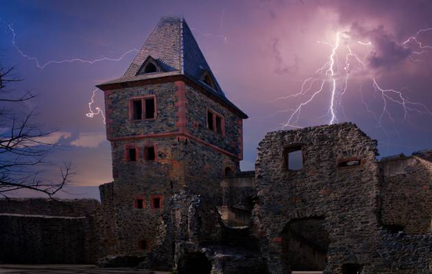 "Frankenstein's Castle - free admission" Burg Frankenstein Germany