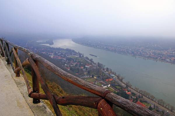 Gloomy Danube view from Visegrád Castle