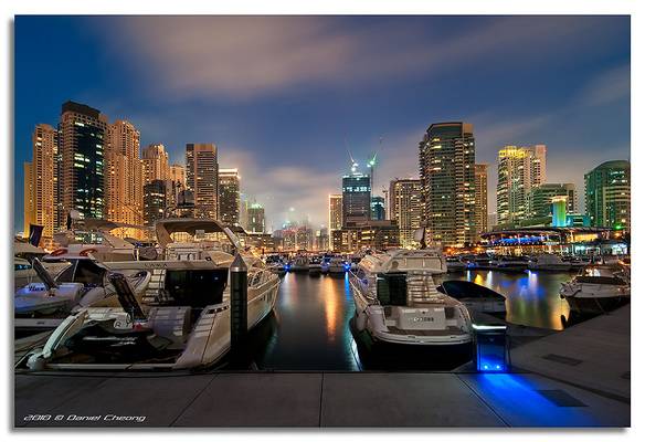 Cloudy Blue Hour - Dubai Marina