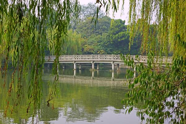 The bridge and its reflection, Hangzhou