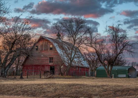 Old Barn at Sunset