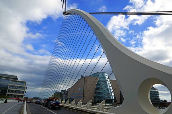 The harp of Samuel Beckett Bridge, Dublin