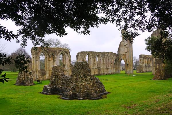 The remnants of Glastonbury Abbey