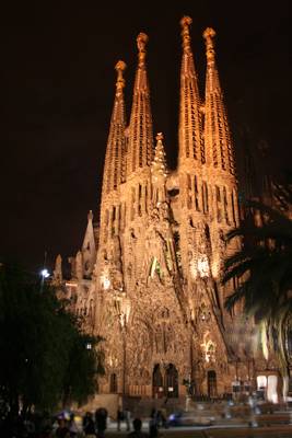 Sagrada Família at Night, Barcelona Spain