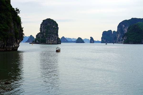 Ha Long Bay islets from the quay, Vietnam