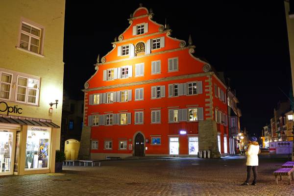 Lindau by night. Bismarkplatz