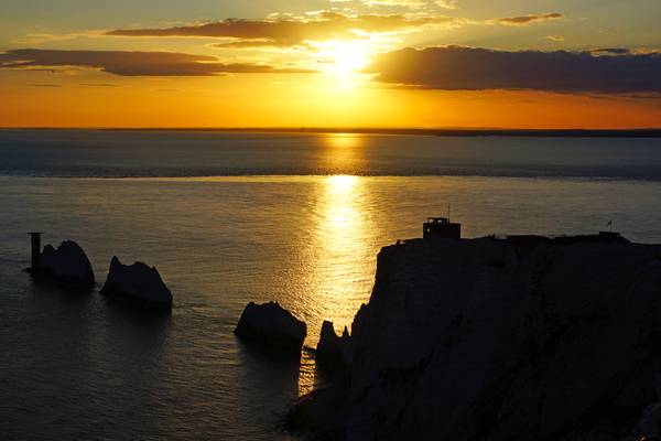The Needles & the Old Battery in the sunset, Isle of Wight