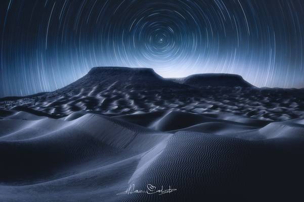 star trail nel Sahara