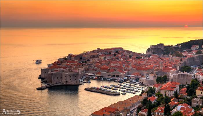 Sunset in Dubrovnik, Croatia