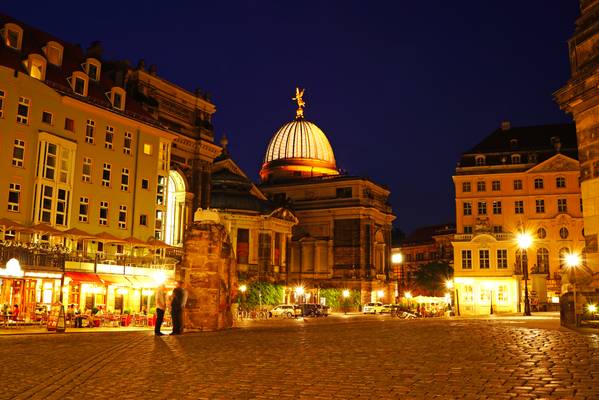 Dresden by night. Neumarkt