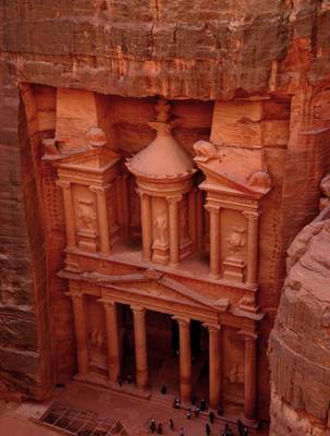 The "Treasury" of Petra from above