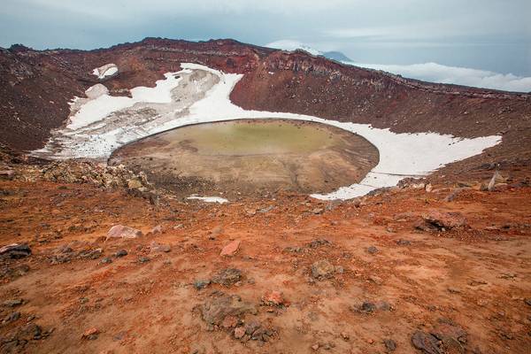 Gorely volcano. Eastern crater