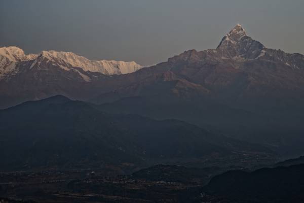 Sunrise over the Annapurnas, viewed from Sarangkot