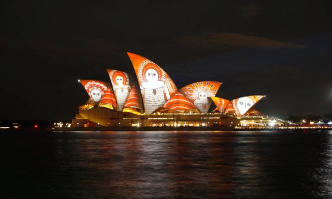 Vivid Sydney on the Sydney Opera House, Sydney, Australia