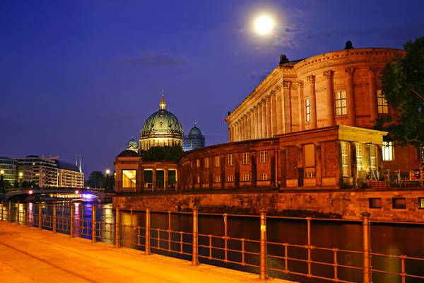 Berlin by night. Moonshine over Museum Island
