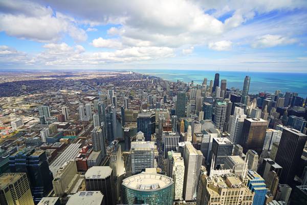 Stunning panorama of Chicago from Willis Tower