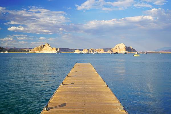 Wooden pier on the Lake Powell, USA