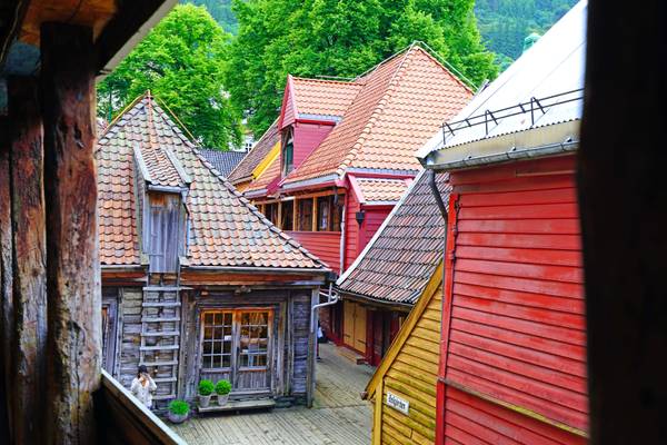 Old wooden Bryggen, Bergen, Norway