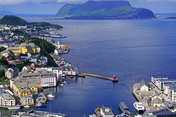 Ålesund harbour from Fjellstua viewpoint, Norway