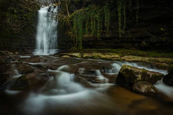 Waterfall in the Talybont Forest.