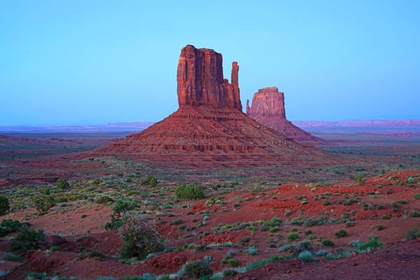 The Mittens in the dusk, Monument Valley, Arizona